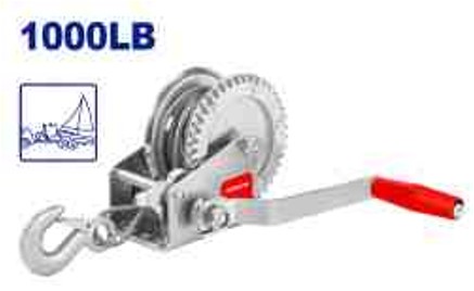 1000lbs / 460kg Hand Winch 8m Cable Zinc Plated with Hook